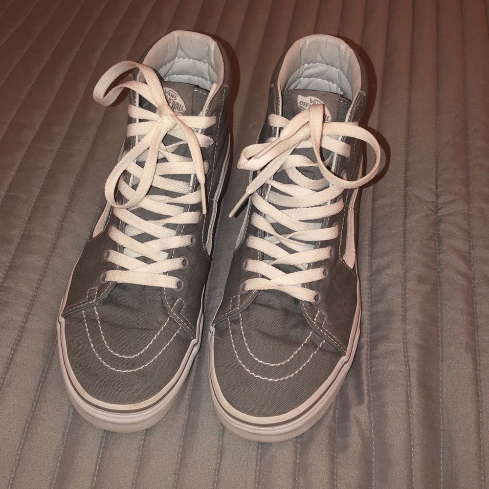 Vans Gray and White High-Top Sneakers